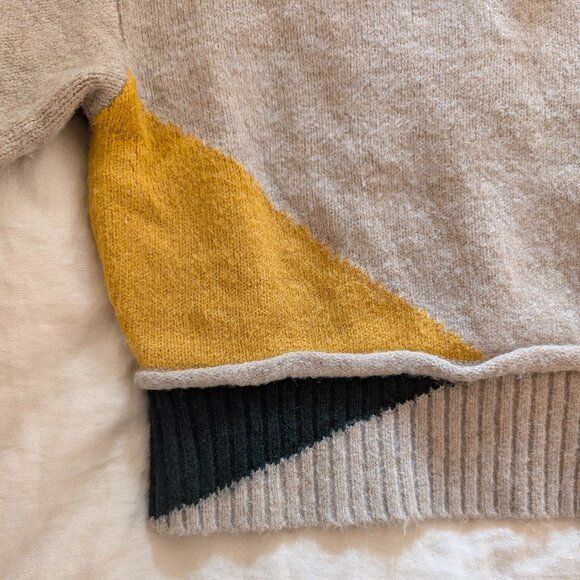 Lush Crop Mock Neck Sweater Colorblock - Picture 7 of 8